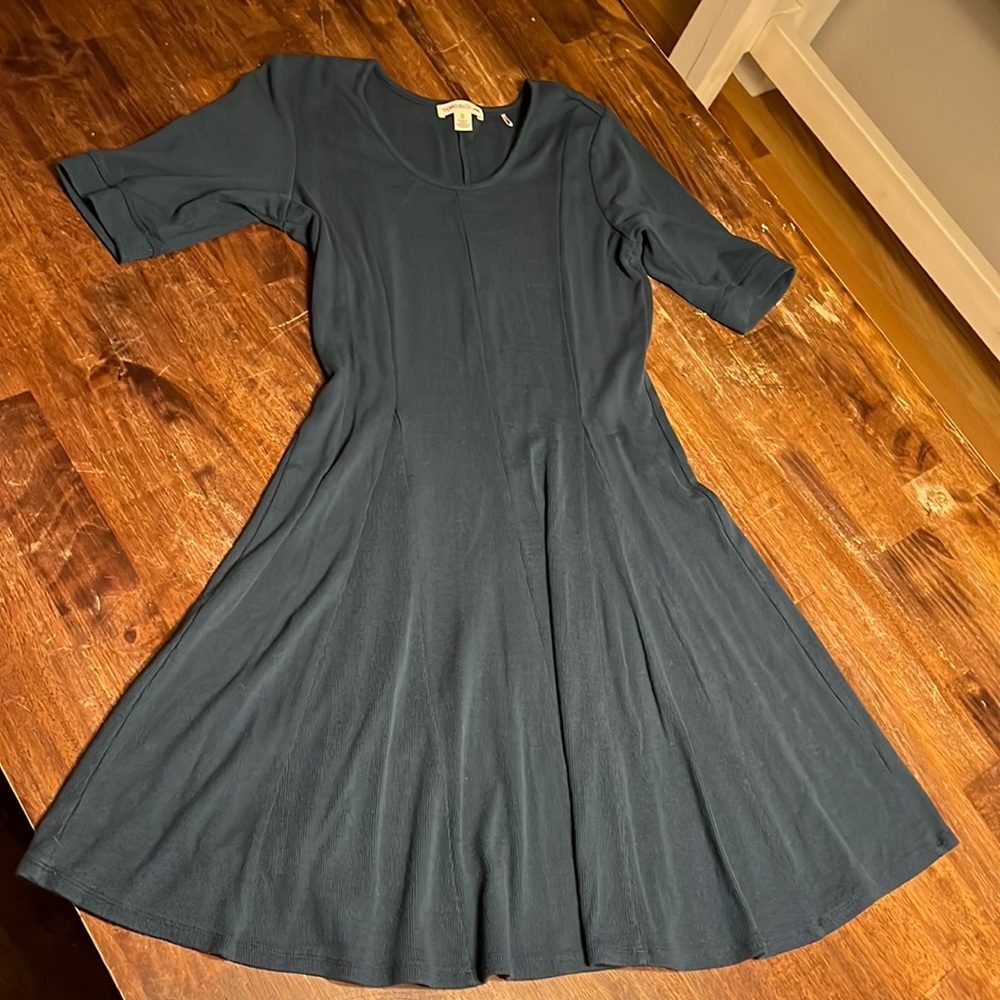 Toad&Co short flared blue dress. Size small